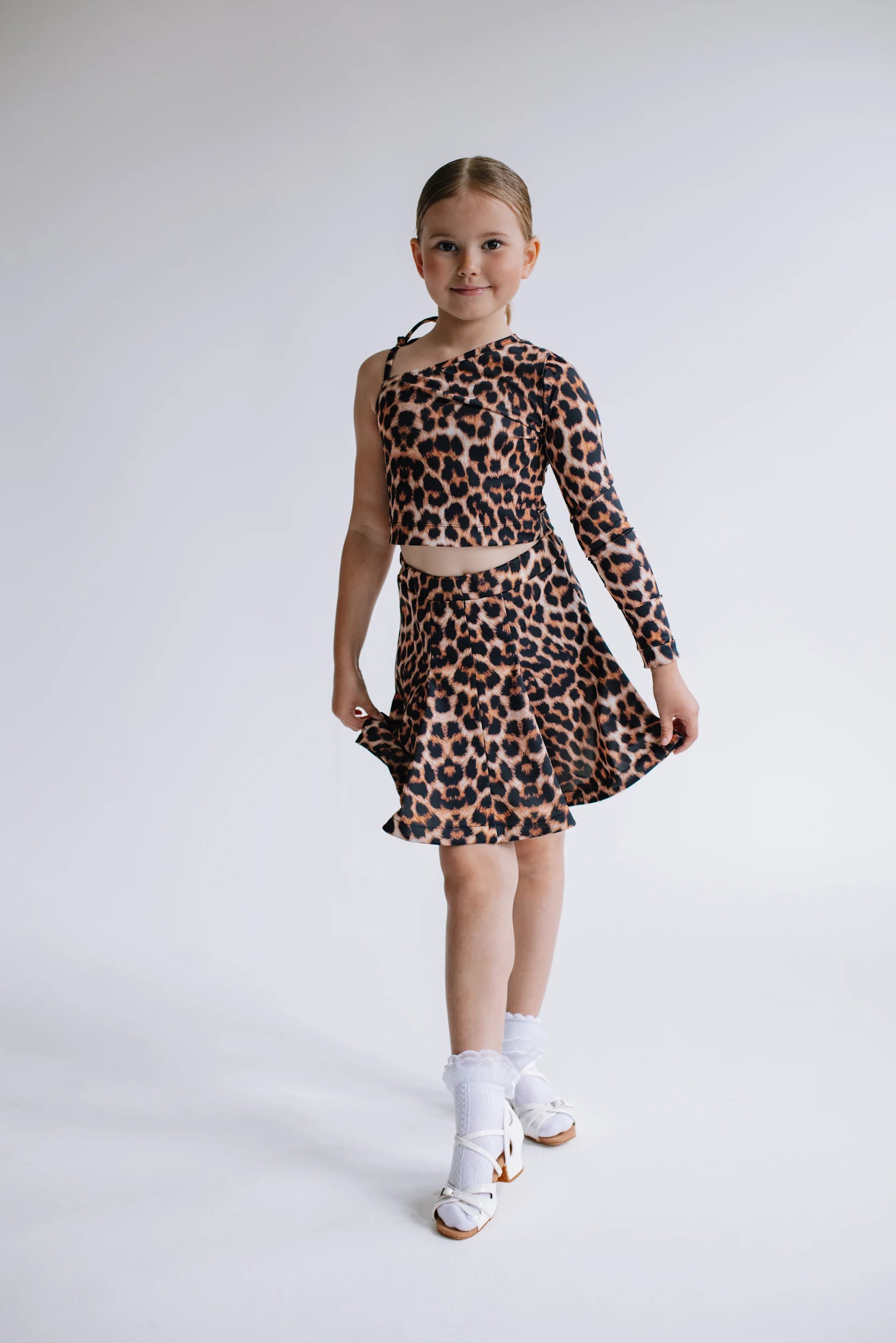 Kinder Latein Tanzoutfit „Wild Spirit“ – Leopardenmuster