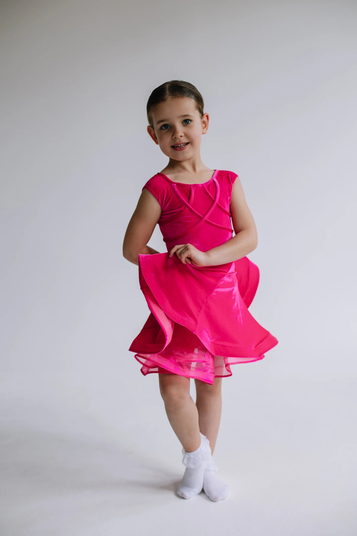 Kinder Latein Tanzkleid „Fuchsia Grace“ – Pink