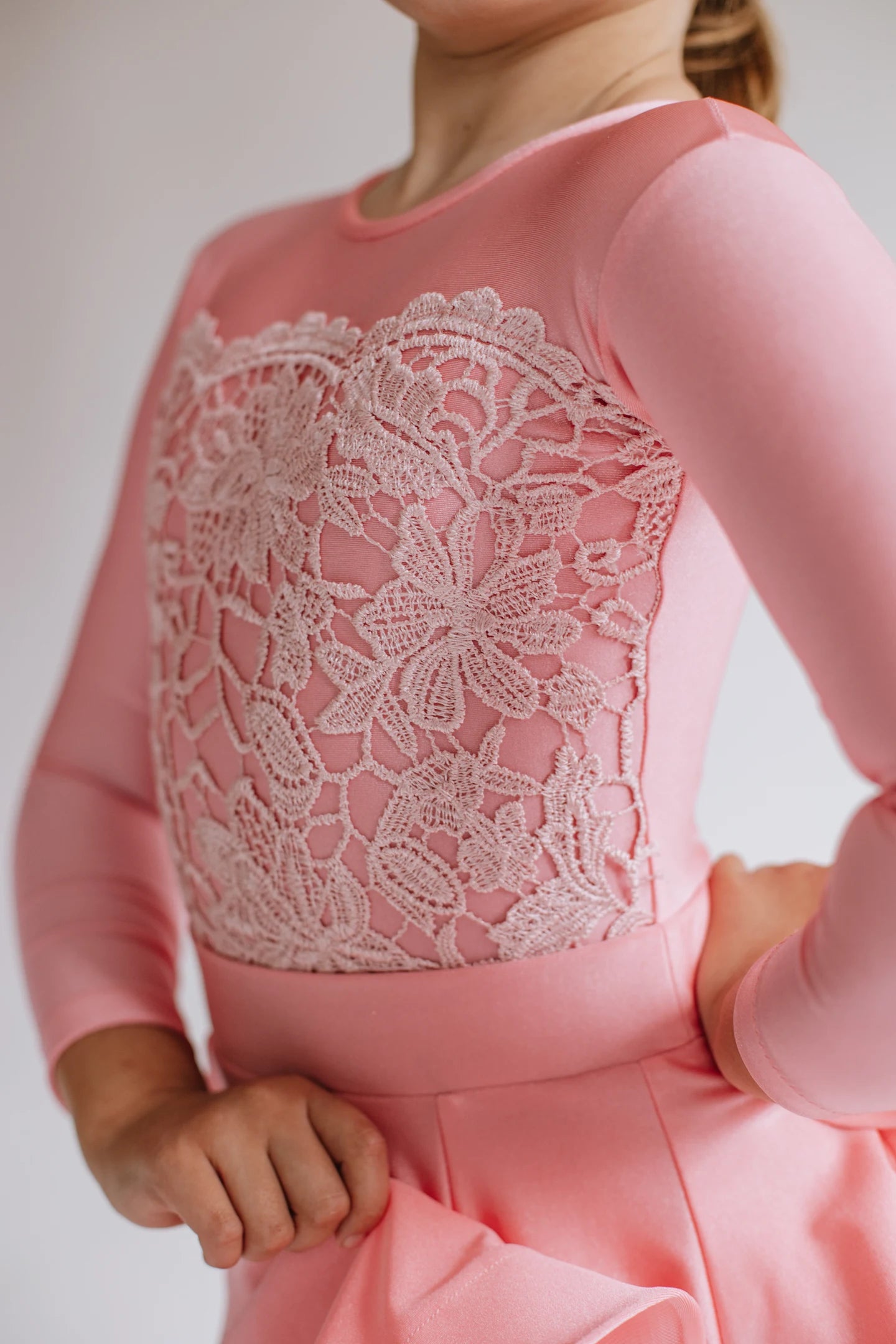 Kinder Latein Tanzkleid „Blossom Lace“ – Rosa